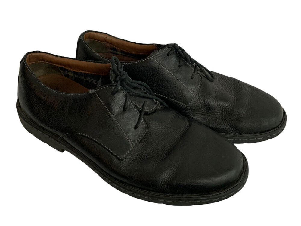 Size 15M Clarks Mens Stratton Way 02520 Plus Black Leather Office Oxfords Shoes